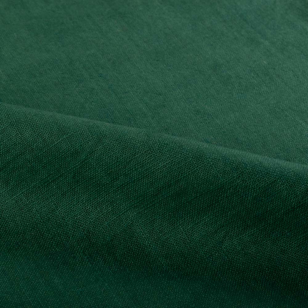 Plain Green Khadi 122 GSM Fabric - Handspun & Handwoven H12