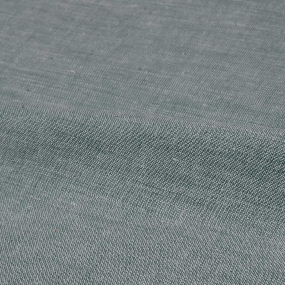 CHAMBRAY TEAL KHADI COTTON 115 GSM HANDWOVEN FABRIC
