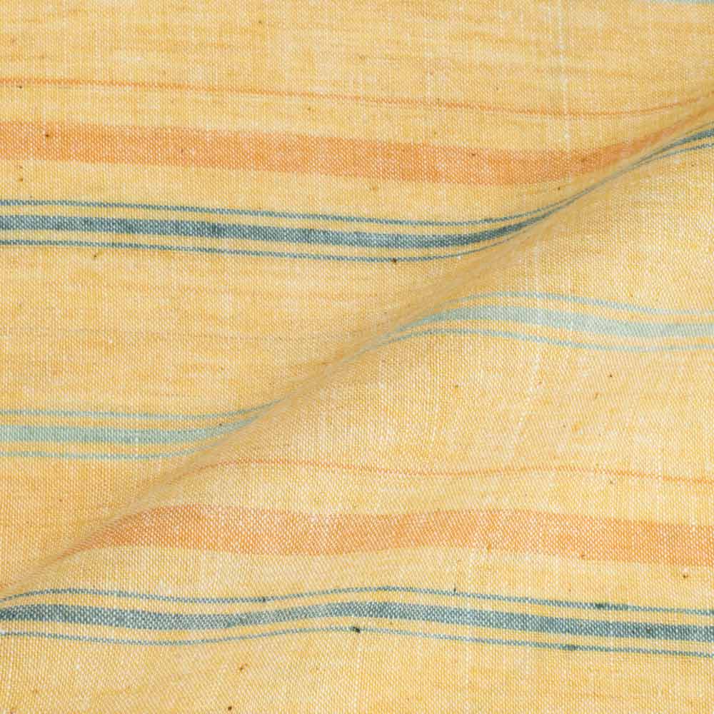 Stripe Light Orange Pure Cotton 93 GSM Handwoven Fabric