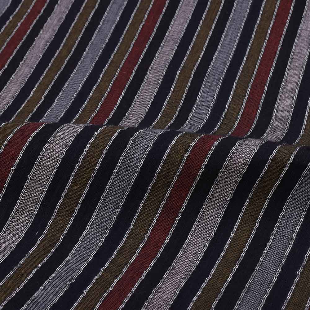 STRIPE MULTICOLOR PURE COTTON 60 GSM HANDWOVEN FABRIC