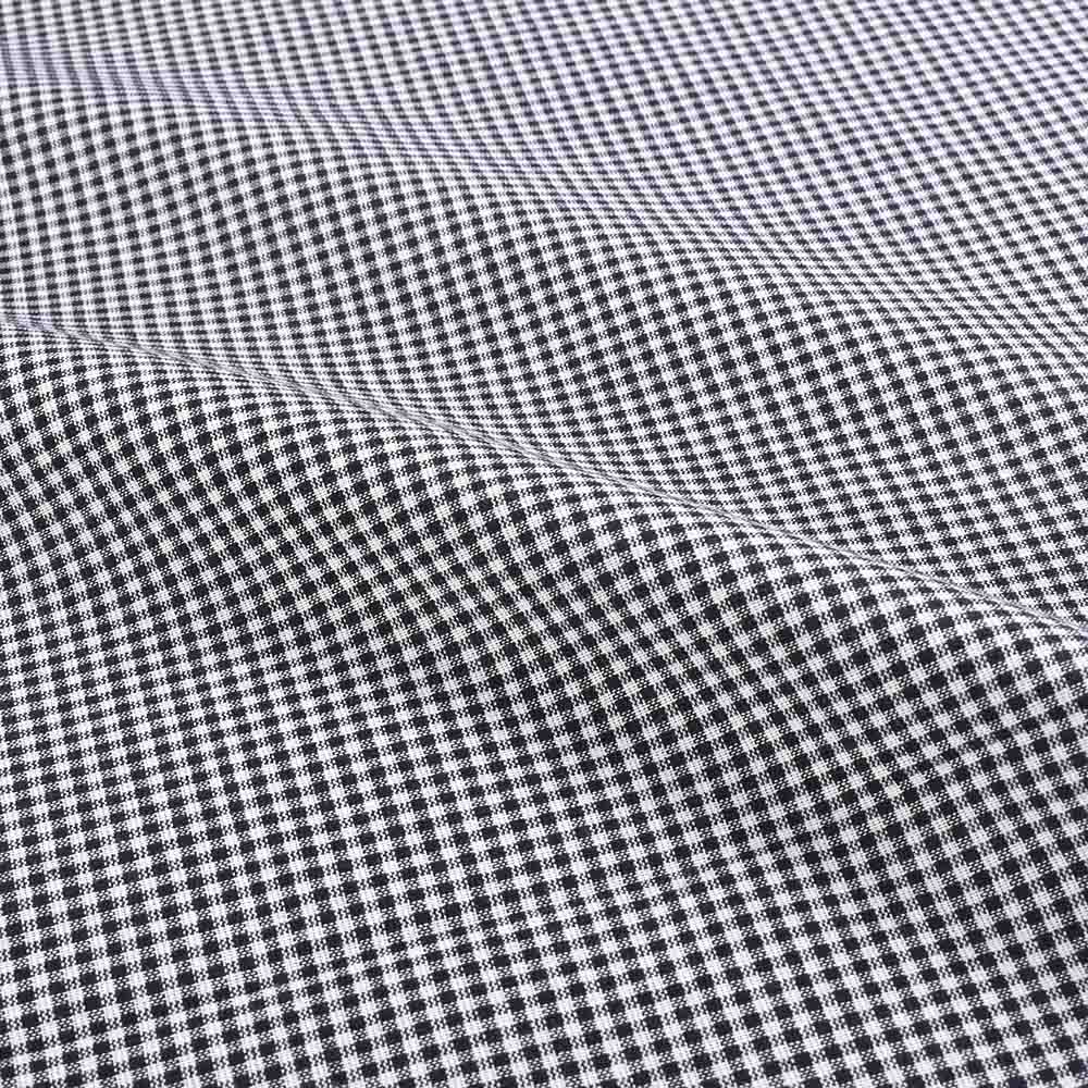 CHECK BLACK WHITE PURE COTTON 102 GSM HANDWOVEN FABRIC 432