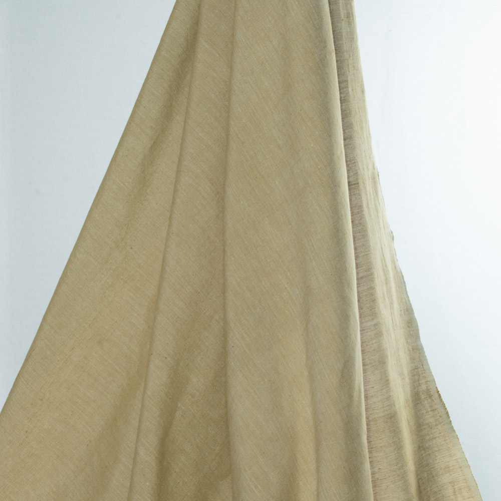 Chambray Khaki Khadi Cotton 125 GSM Handwoven Fabric