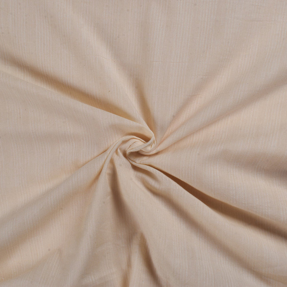 Stripe Light Peach Pure Cotton 80 GSM Handwoven Fabric W25