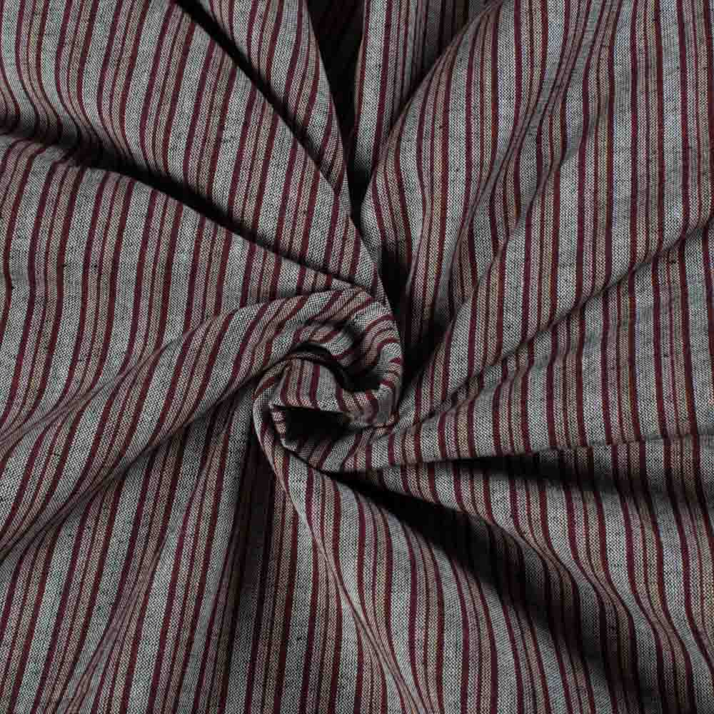 Multicolor Stripe Pure Cotton 100 GSM Handwoven Fabric 442