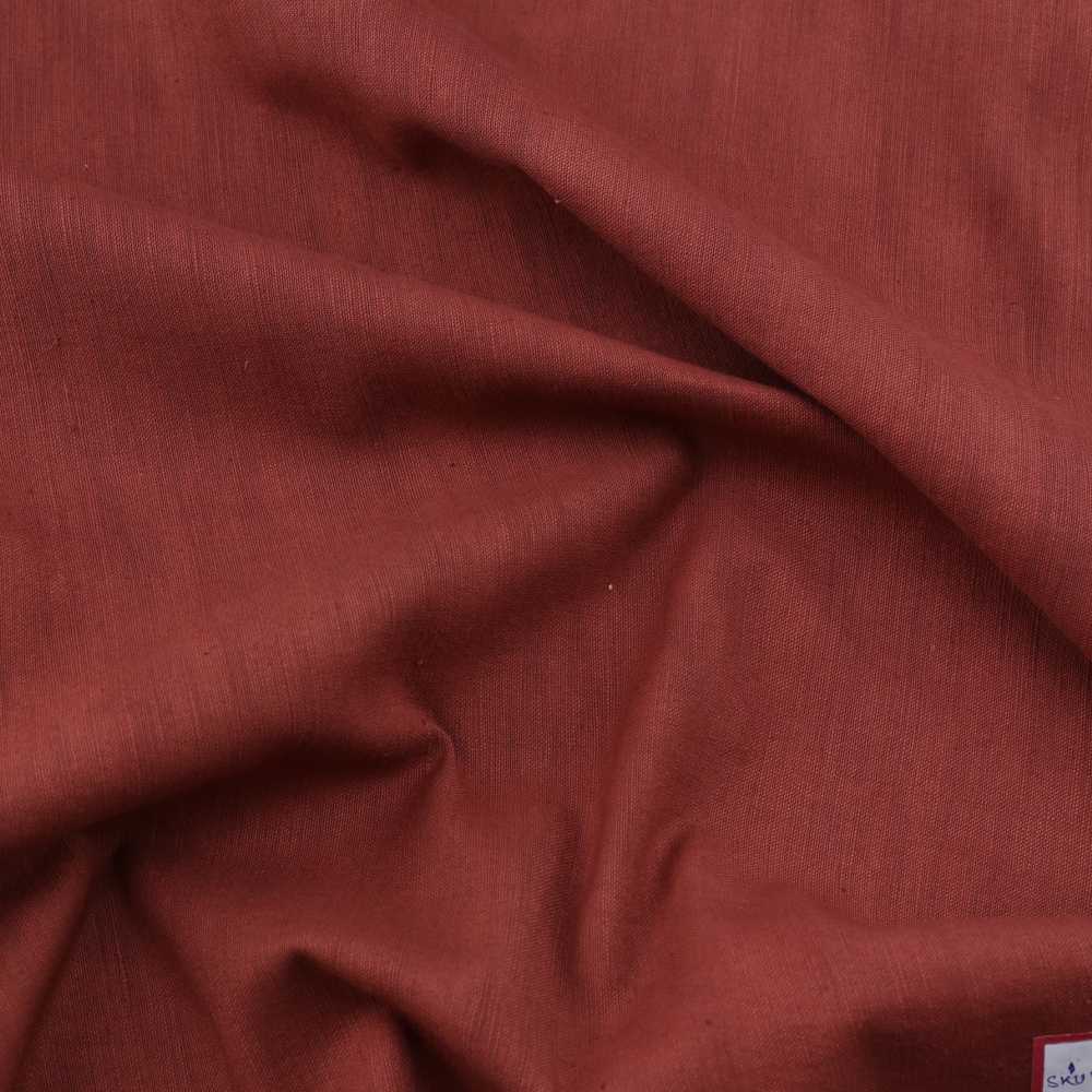 PLAIN RED KHADI COTTON 195 GSM HANDWOVEN FABRIC