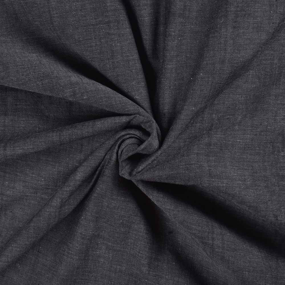 Plain Black Pure Cotton 95 GSM Handwoven Fabric
