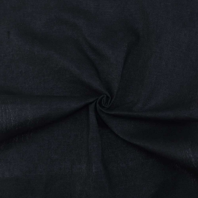 Plain Black Khadi Cotton Fabric - 160 GSM Handspun & Handwoven