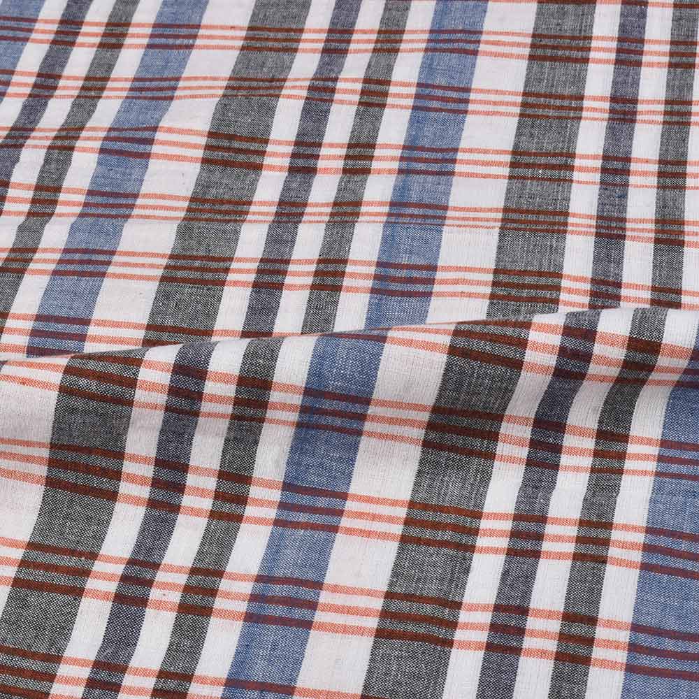 CHECK MULTICOLOR PURE COTTON 98 GSM HANDWOVEN FABRIC 433