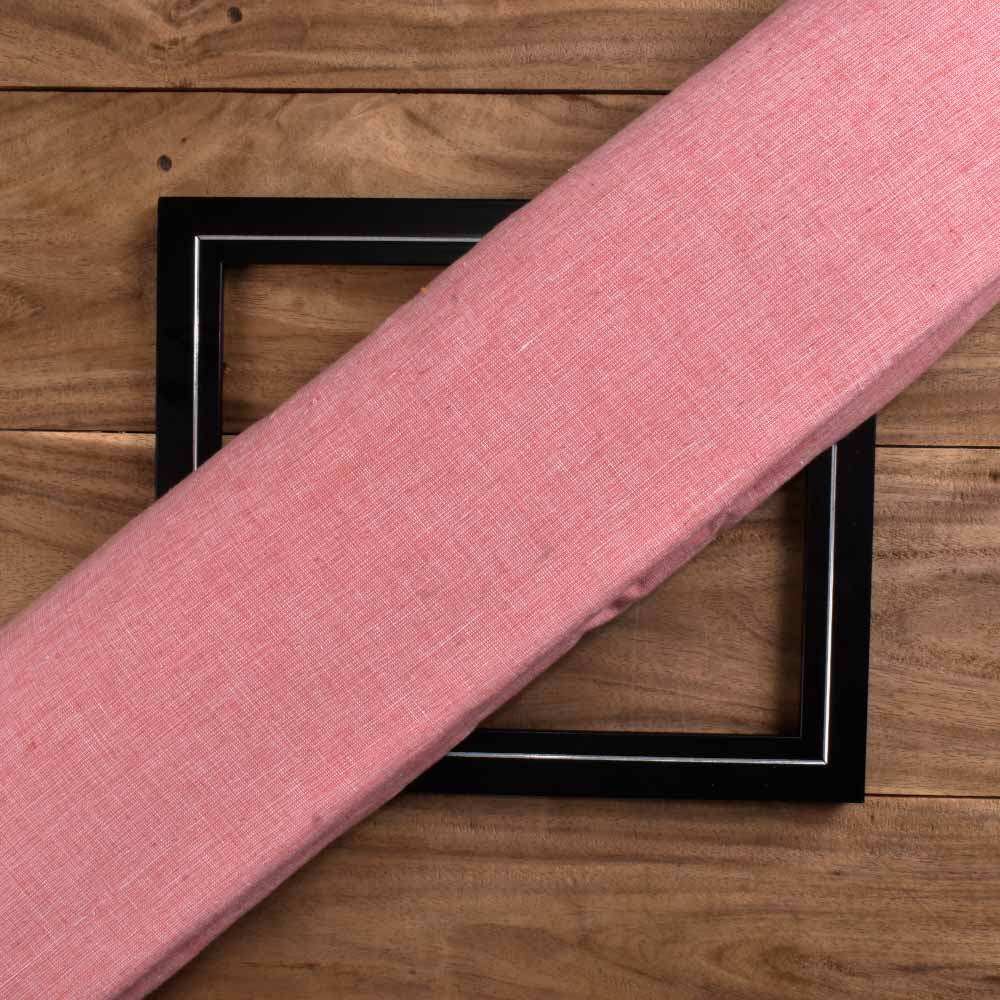 Chambray Red Pure Cotton 110 GSM Handwoven Fabric