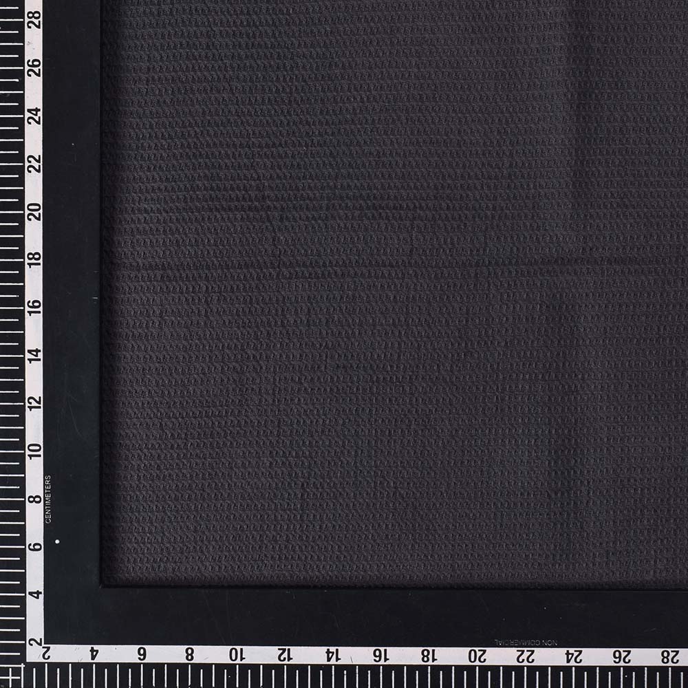 BLACK HONEYCOMB WEAVE PURE COTTON 122 GSM HANDWOVEN FABRIC