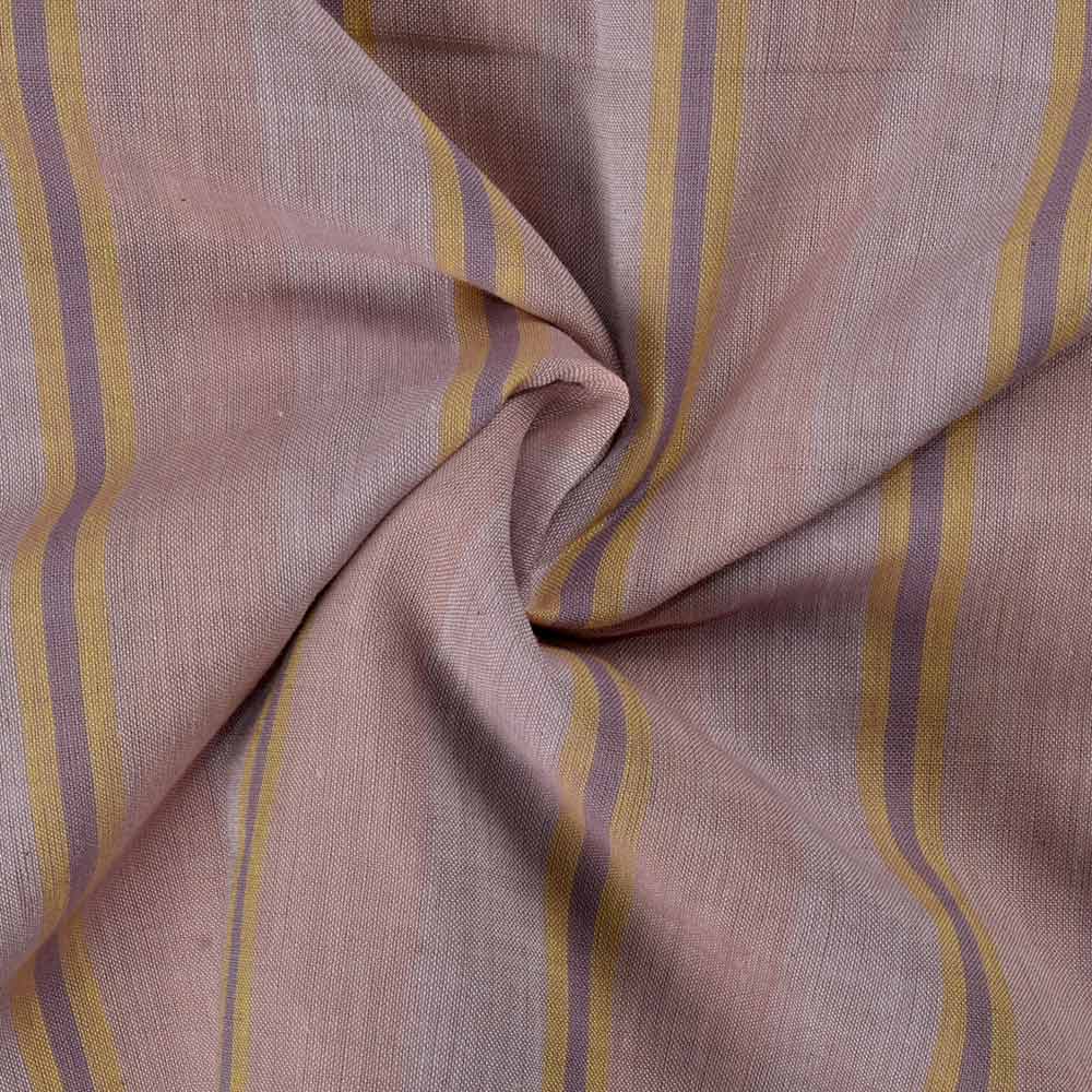 Stripe Peach Mercerised Cotton 75 GSM Handwoven Fabric