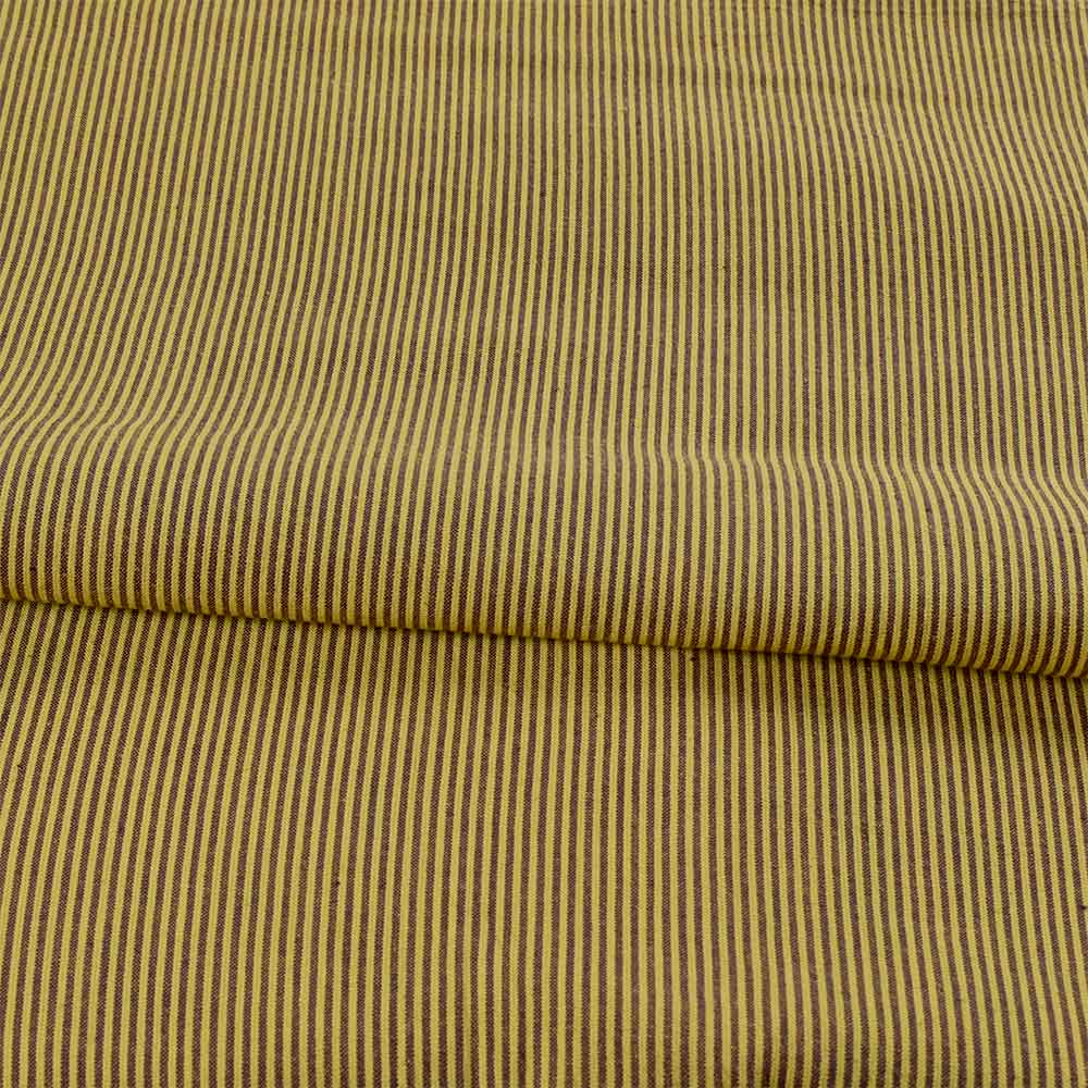 STRIPE YELLOW & BLACK PURE COTTON 98 GSM HANDWOVEN FABRIC