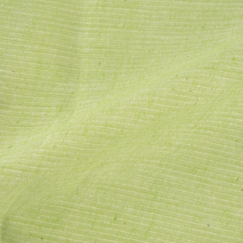 STRIPE GREEN PURE COTTON 98 GSM HANDWOVEN FABRIC