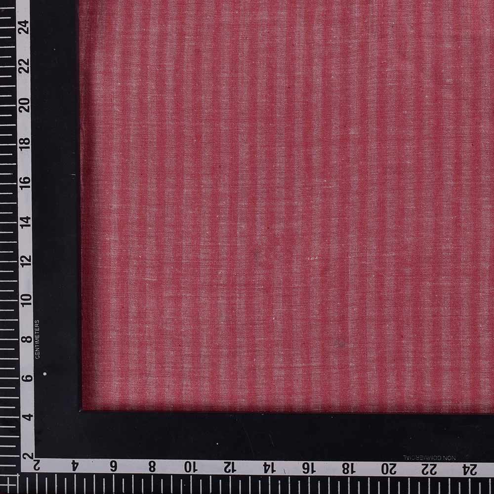 STRIPE DEEP PINK KHADI COTTON 100 GSM HANDWOVEN FABRIC