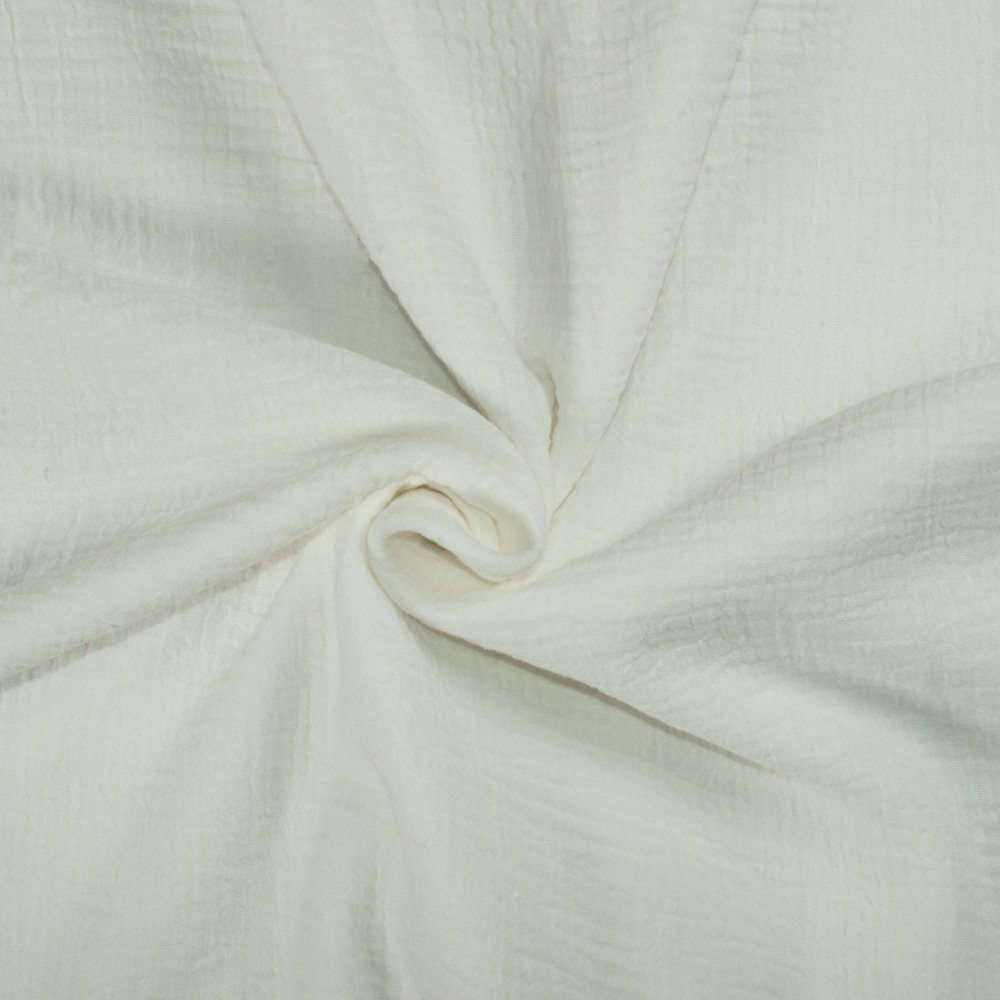 Plain White Organic Cotton Double Gauze 130 GSM Fabric 