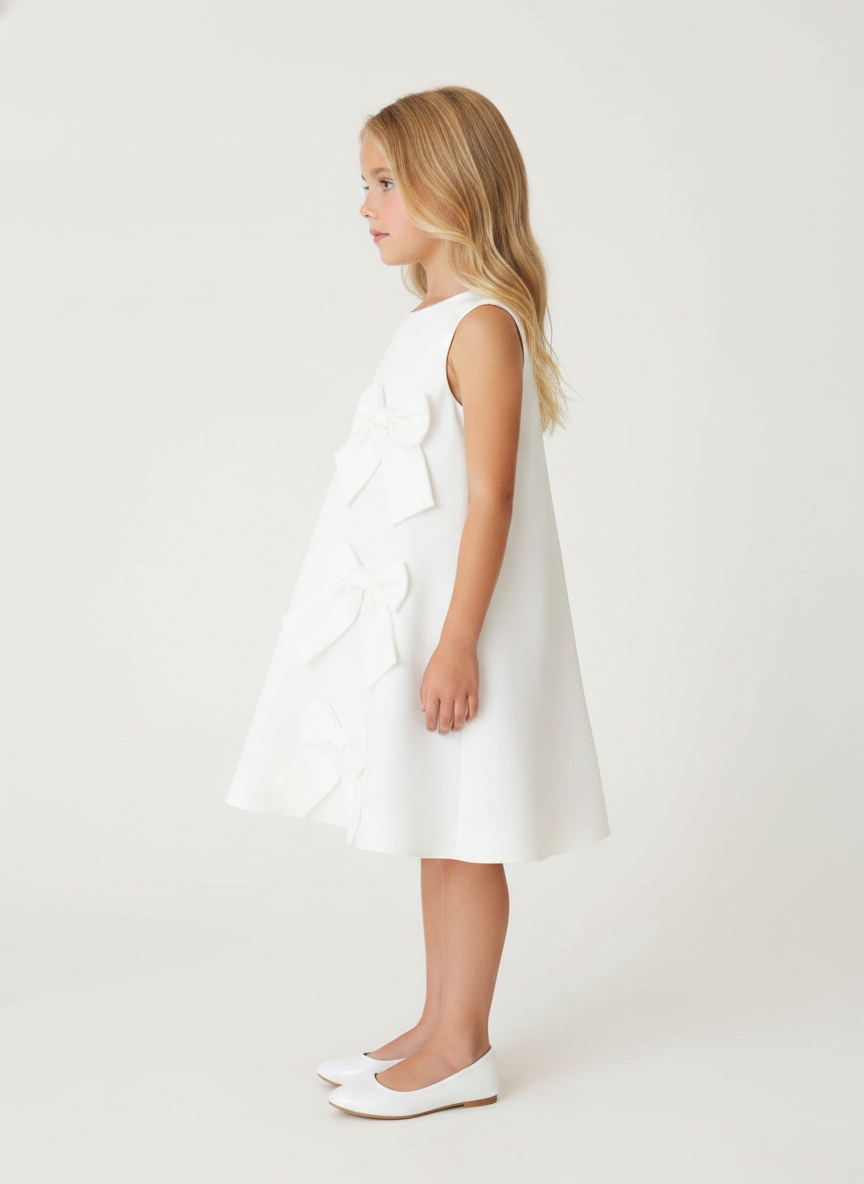 Triple Bows Shift Kids Dress