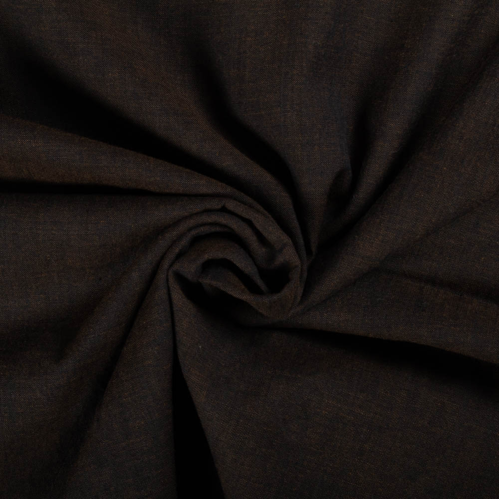 Solid Chocolate Brown Cross Color Pure Cotton 100 GSM Handwoven Fabric 23
