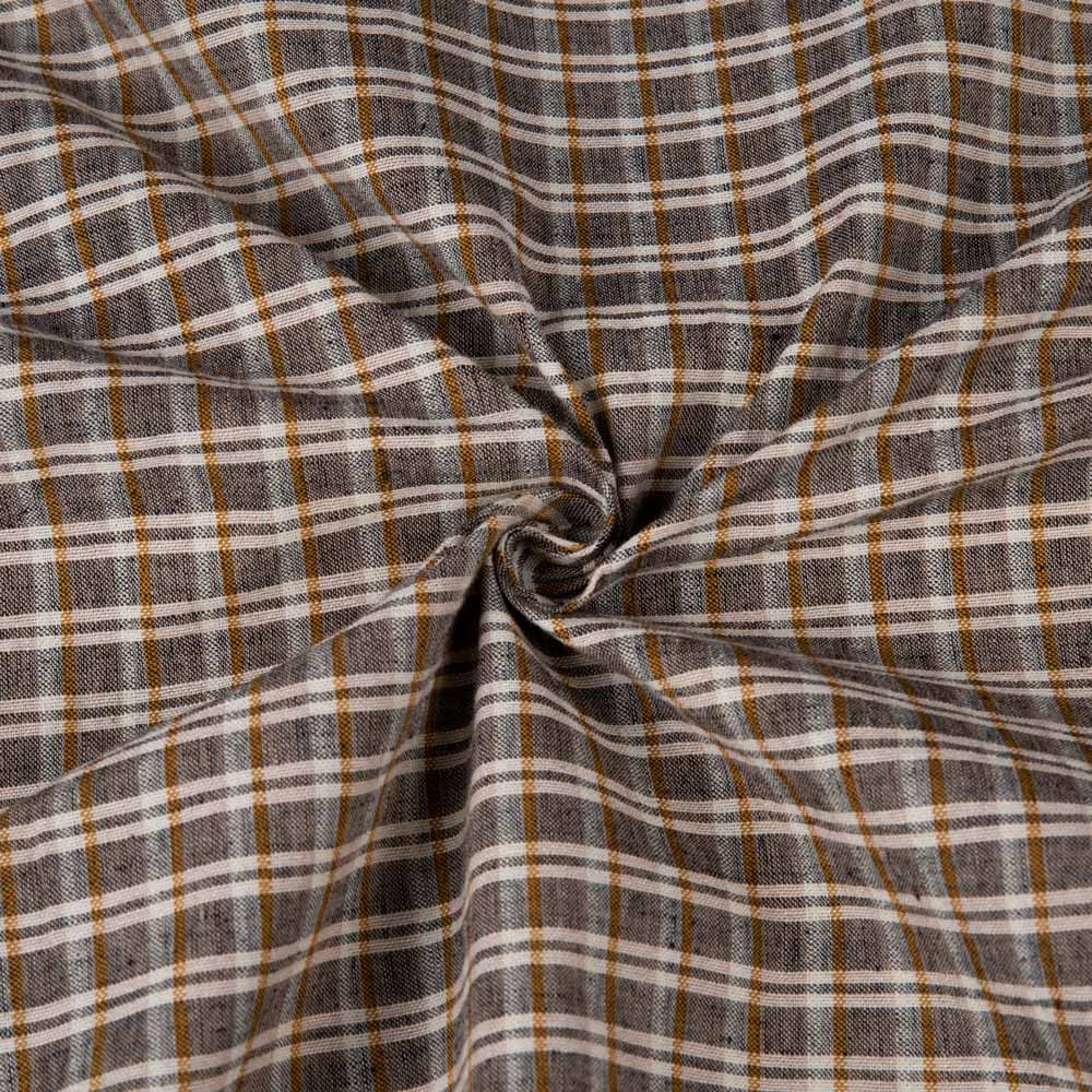 Check Black Pure Cotton 115 GSM Handwoven Fabric