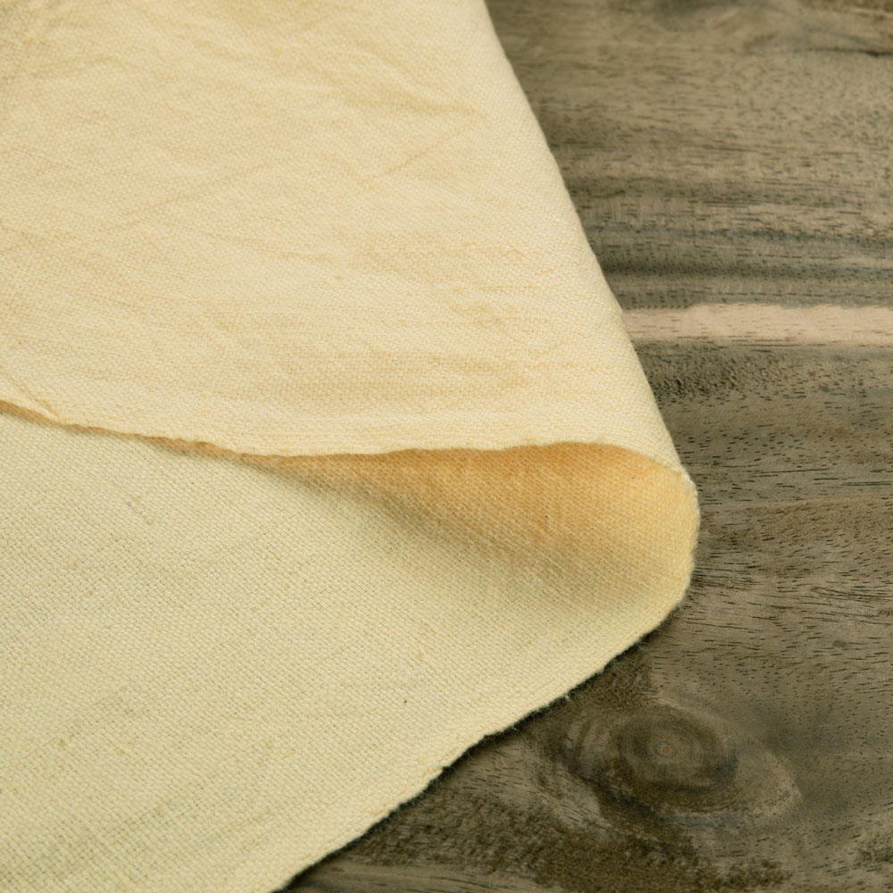PLAIN YELLOW PURE KHADI 173 GSM HANDSPUN & HANDWOVEN FABRIC