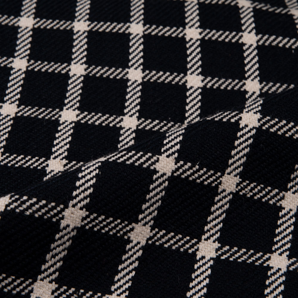 CHECK TWILL BLACK & WHITE HANDSPUN PURE KHADI 290 GSM FABRIC
