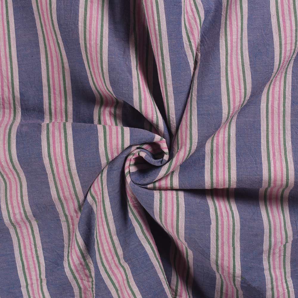 Stripe Multicolor Pure Cotton 70 GSM Handwoven Fabric