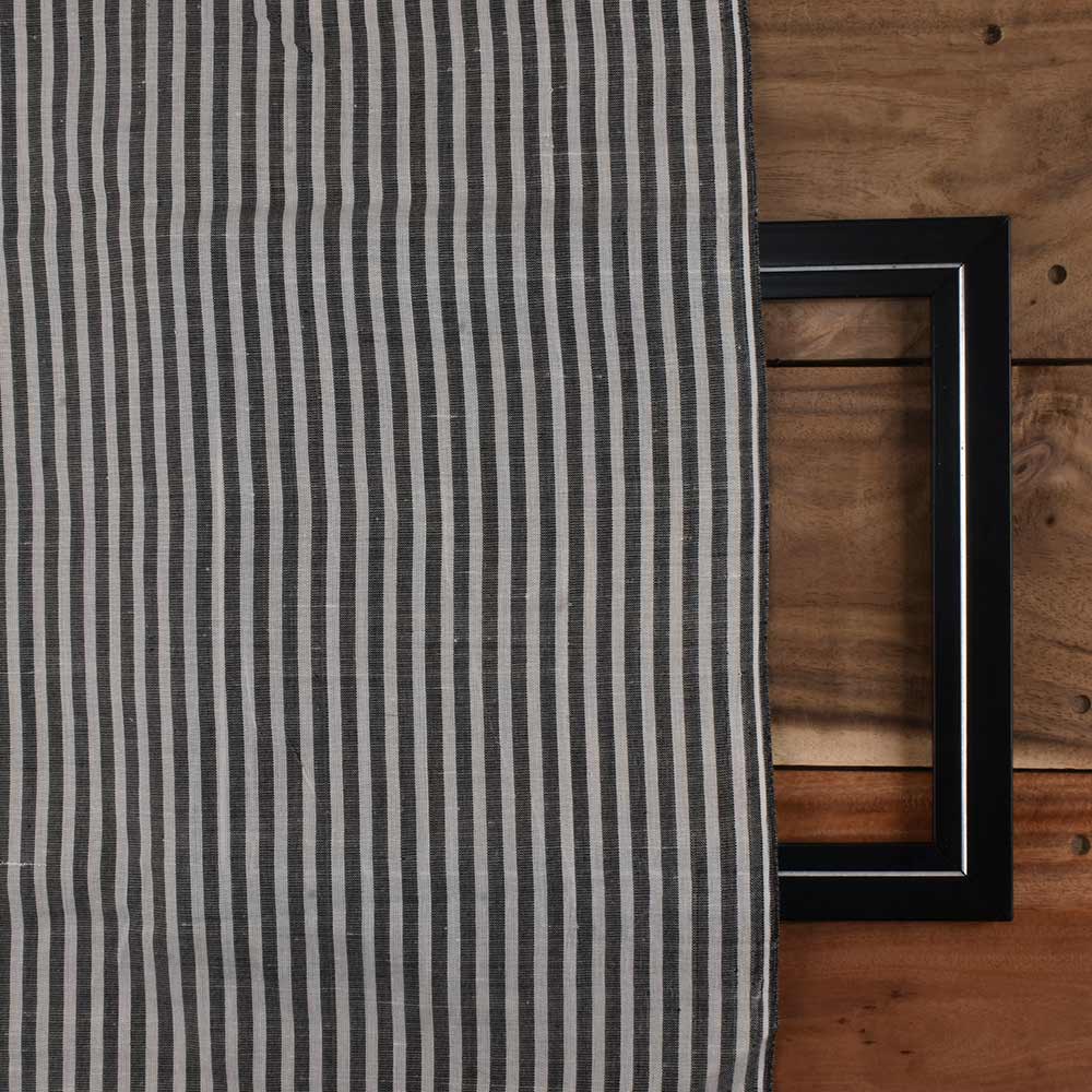 STRIPE DARK GREEN MATKA SILK & COTTON BLEND 105 GSM HANDWOVEN FABRIC