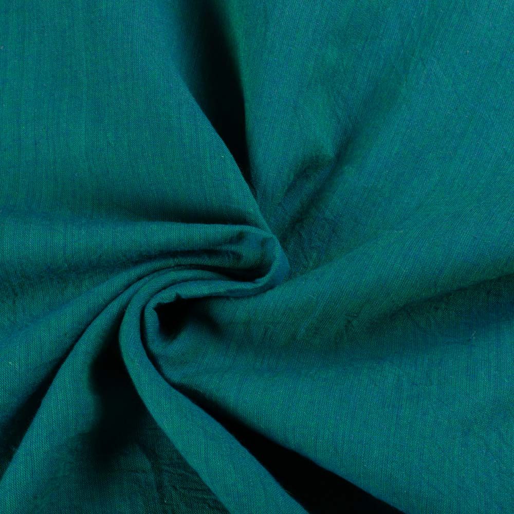 Cross Green & Blue Pure Cotton 70 GSM Handwoven Fabric