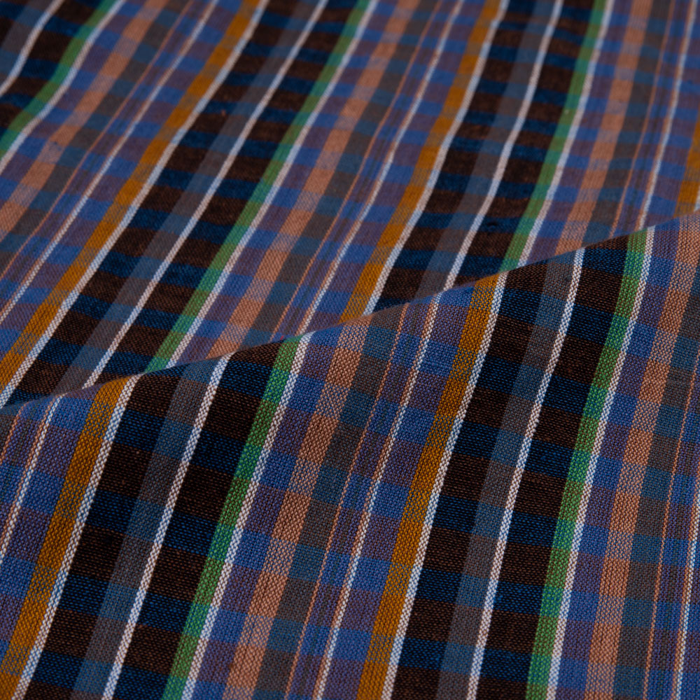 CHECK MULTICOLOUR PURE COTTON 100 GSM HANDWOVEN FABRIC