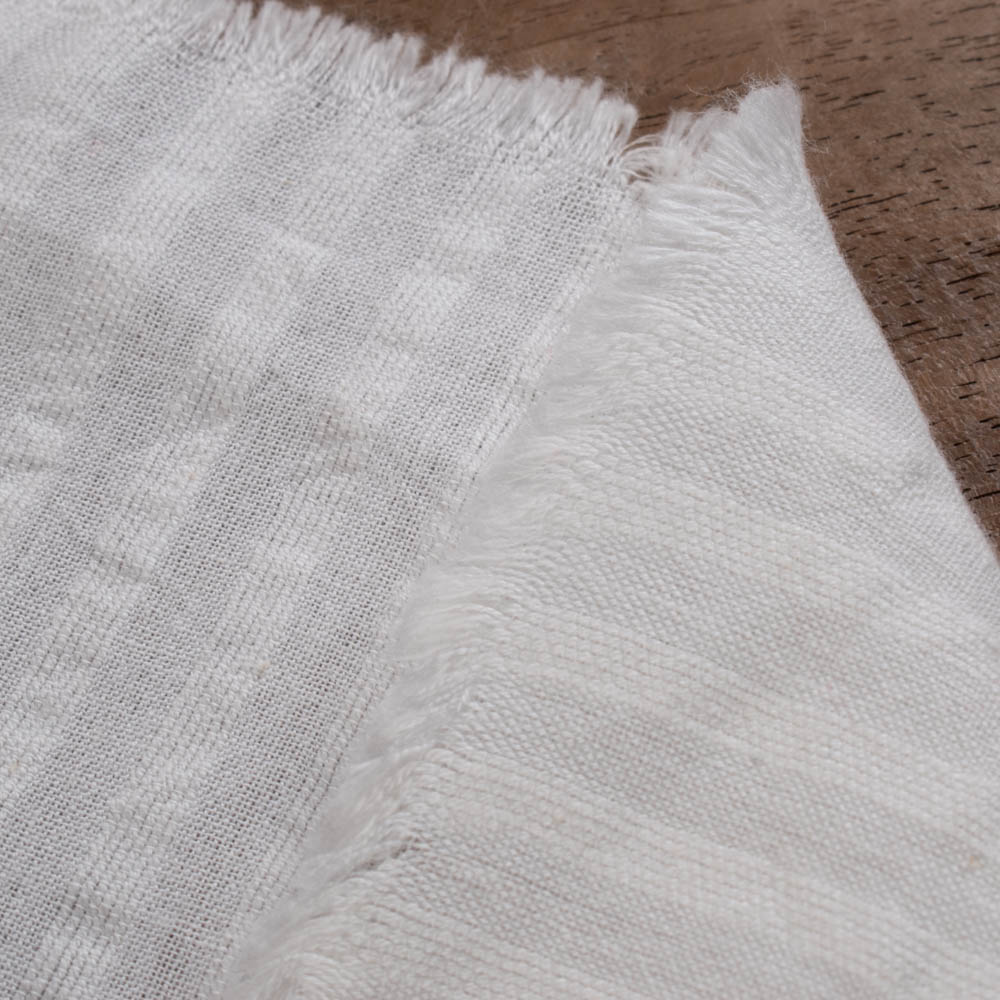 WHITE STRIPE COTTON 89 GSM FABRIC - BLEACHED WHITE & DYEABLE