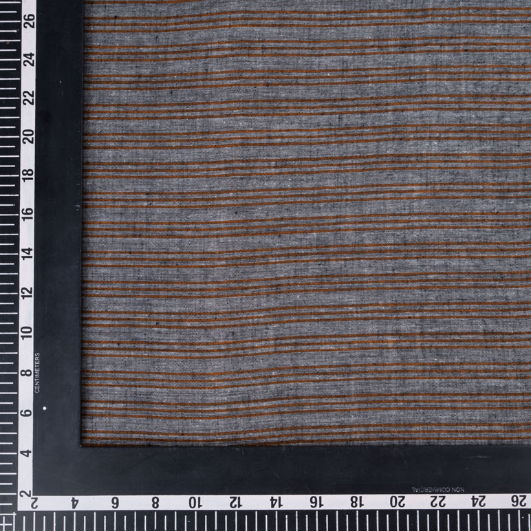 STRIPE GREY PURE COTTON 67 GSM HANDWOVEN FABRIC