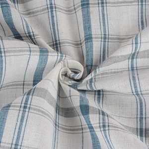 Check Blue Grey & White Khadi Fabric - 106 GSM Handspun & Handwoven