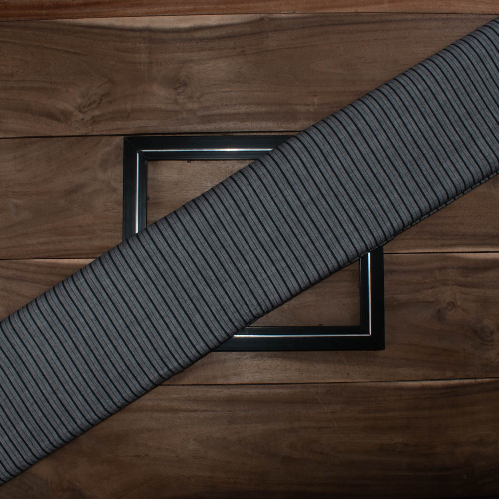Stripe Grey and Black Pure Cotton 60 GSM Handwoven Fabric