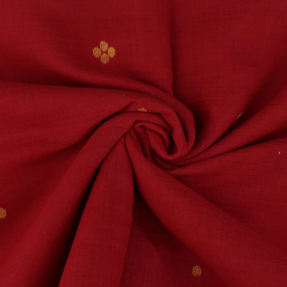 Geometric Red Jamdani Pure Cotton 55 GSM Fabric 125