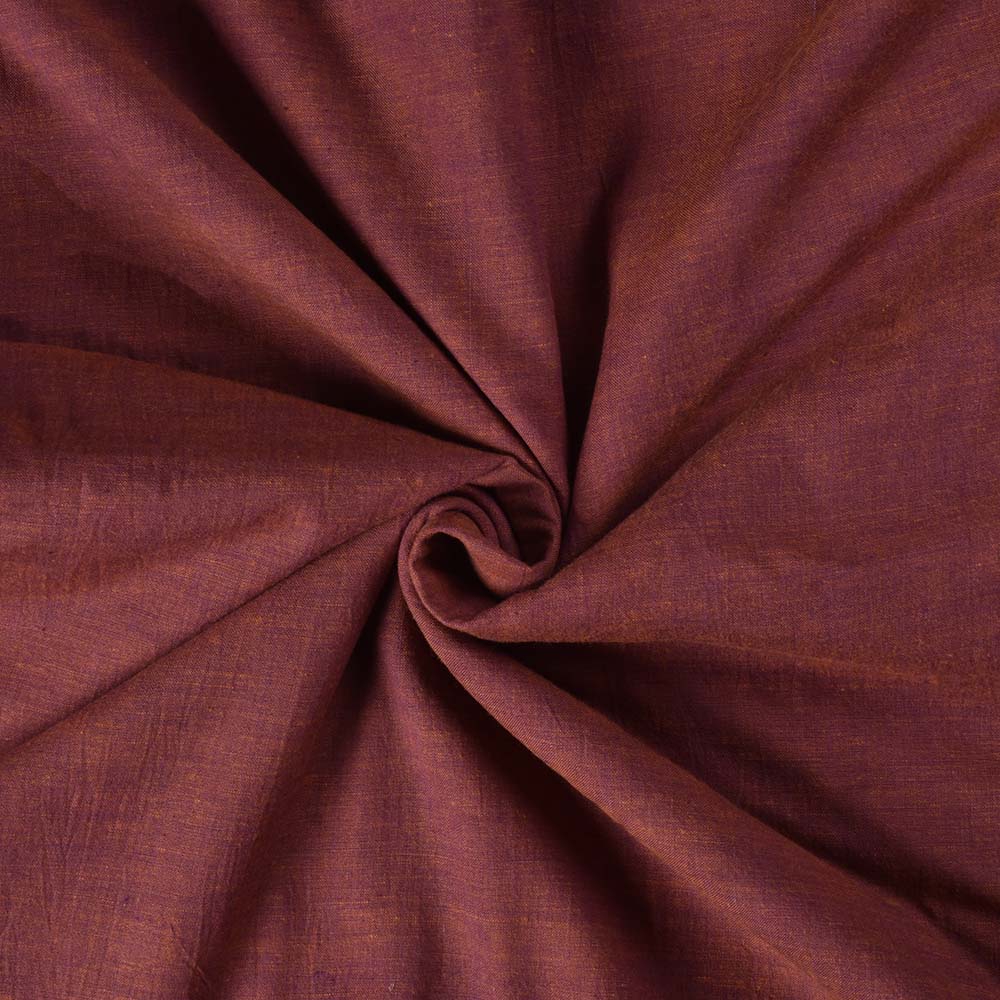 Cross Colour Brown Pure Cotton 92 GSM Handwoven Fabric