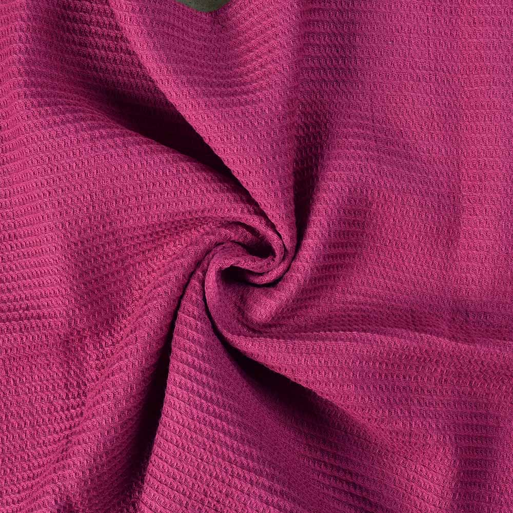 Magenta Honeycomb Weave Pure Cotton 122 GSM Handwoven Fabric