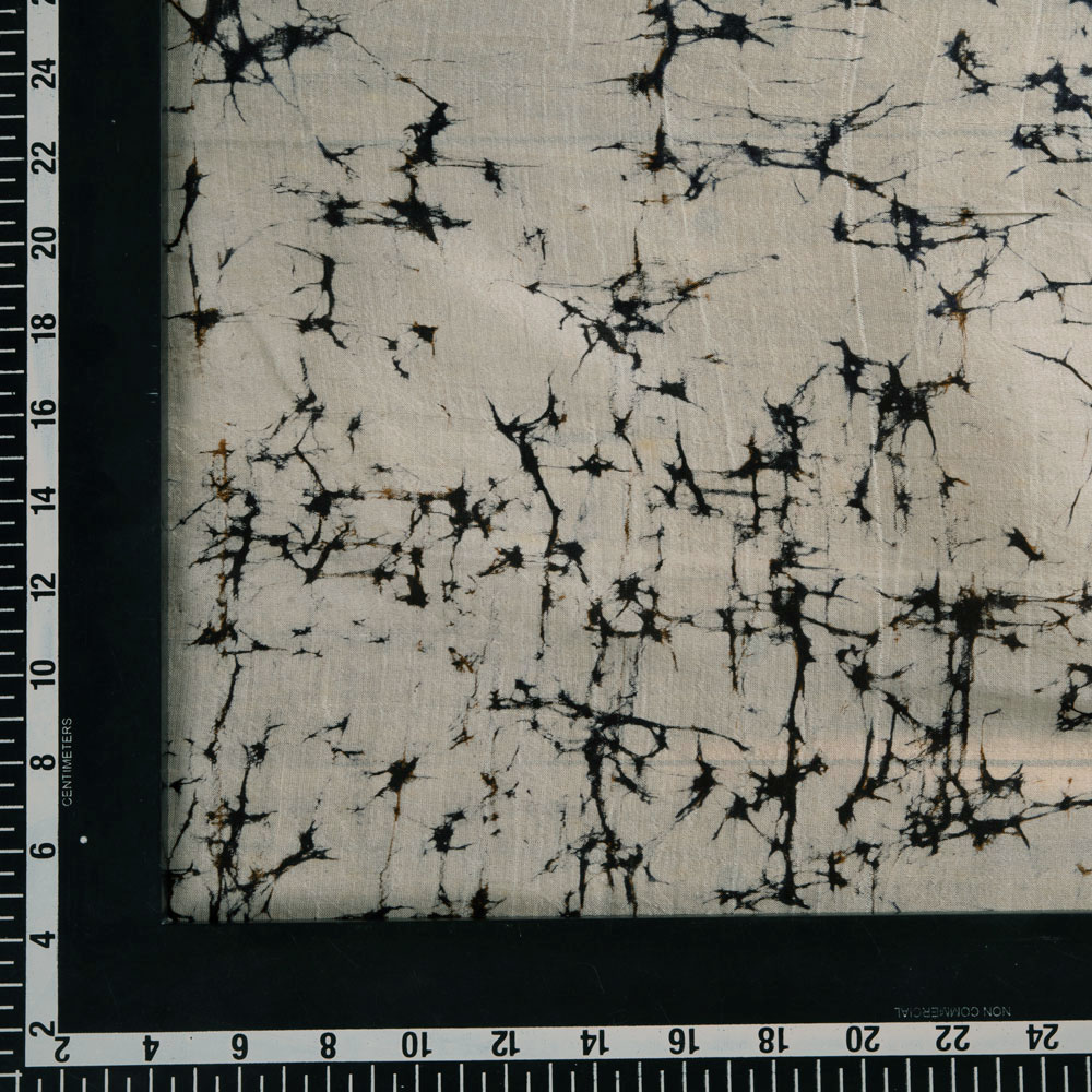 Abstract Black White Batik Mulberry Silk 