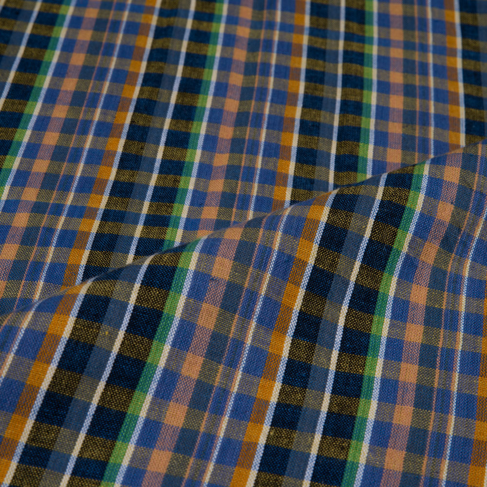 CHECK MULTICOLOUR PURE COTTON 100 GSM HANDWOVEN FABRIC 324