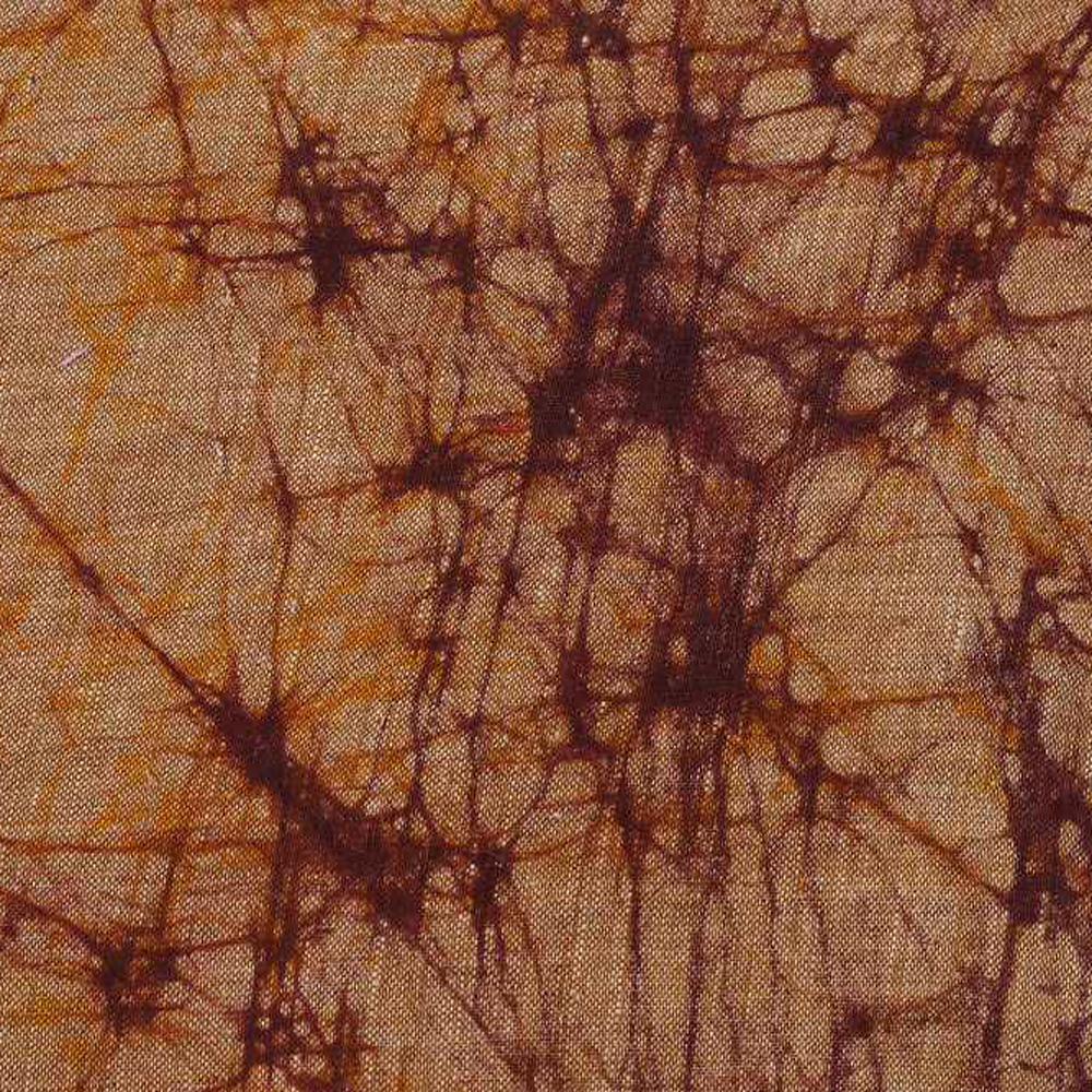 Abstract Brown Batik Cotton Khadi 112 GSM Fabric - Hand Printed 07