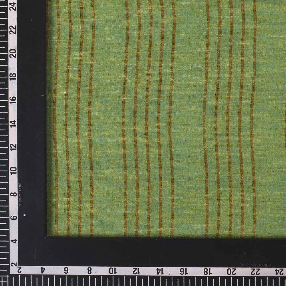 STRIPE GREEN PURE COTTON 85 GSM HANDWOVEN FABRIC