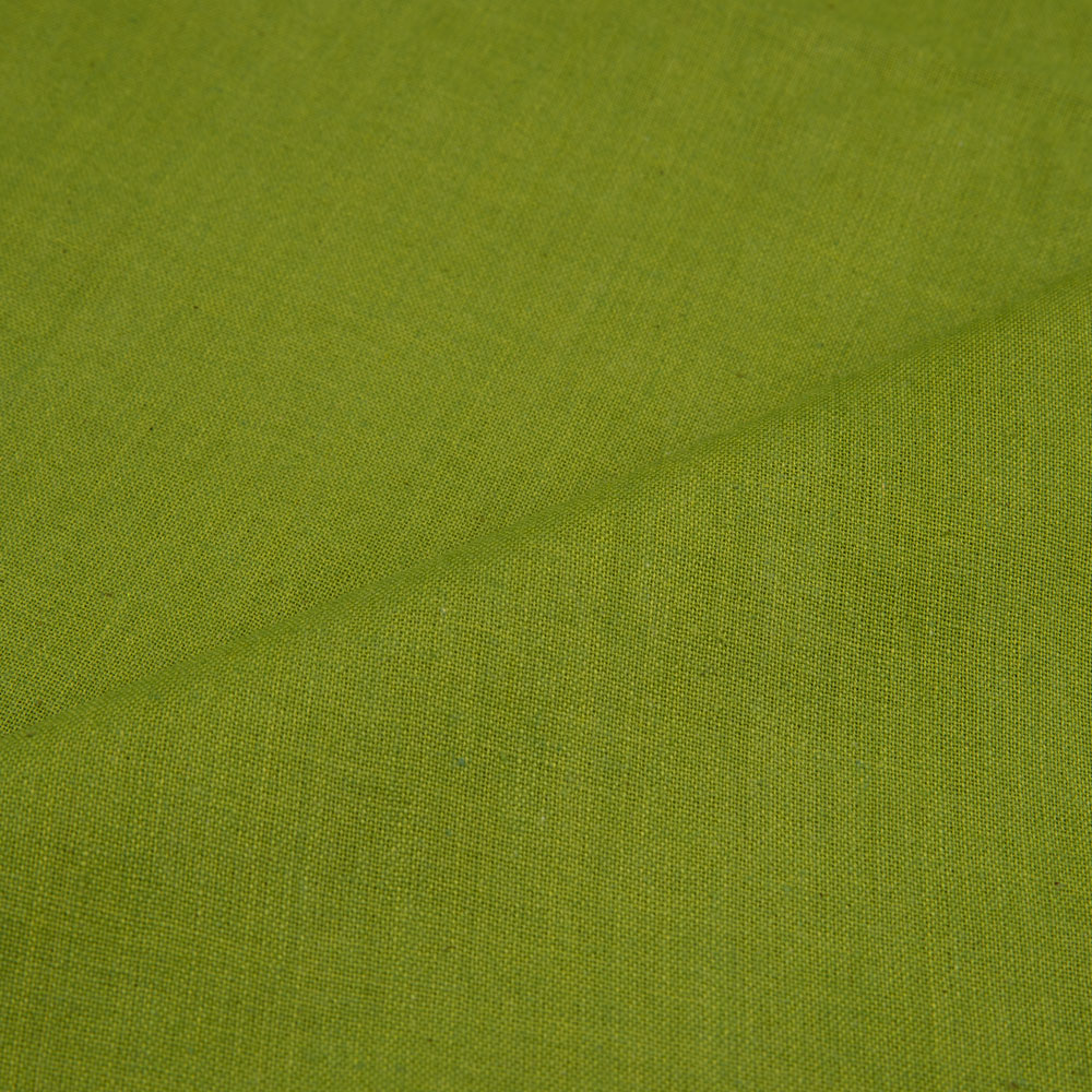 PLAIN GREEN PURE COTTON 114 GSM HANDWOVEN FABRIC