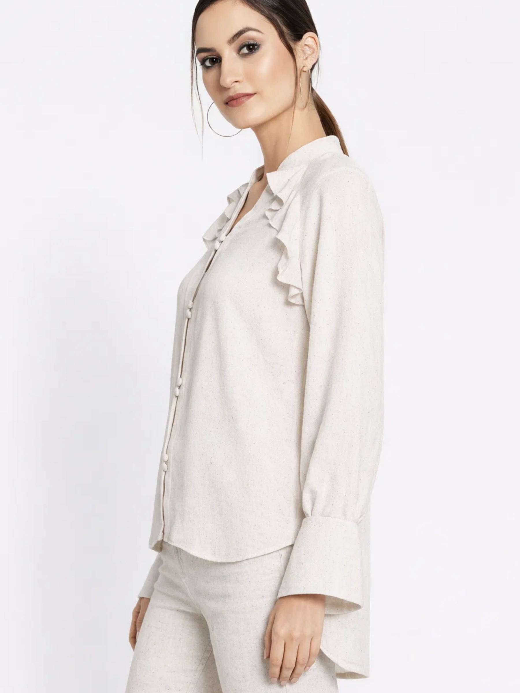 Ruffled Long Sleeves Raglan Top
