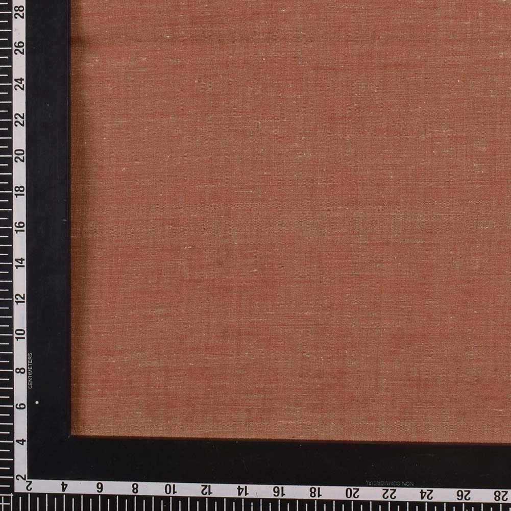 CHAMBRAY BROWN KHADI COTTON 92 GSM HANDWOVEN FABRIC AS21