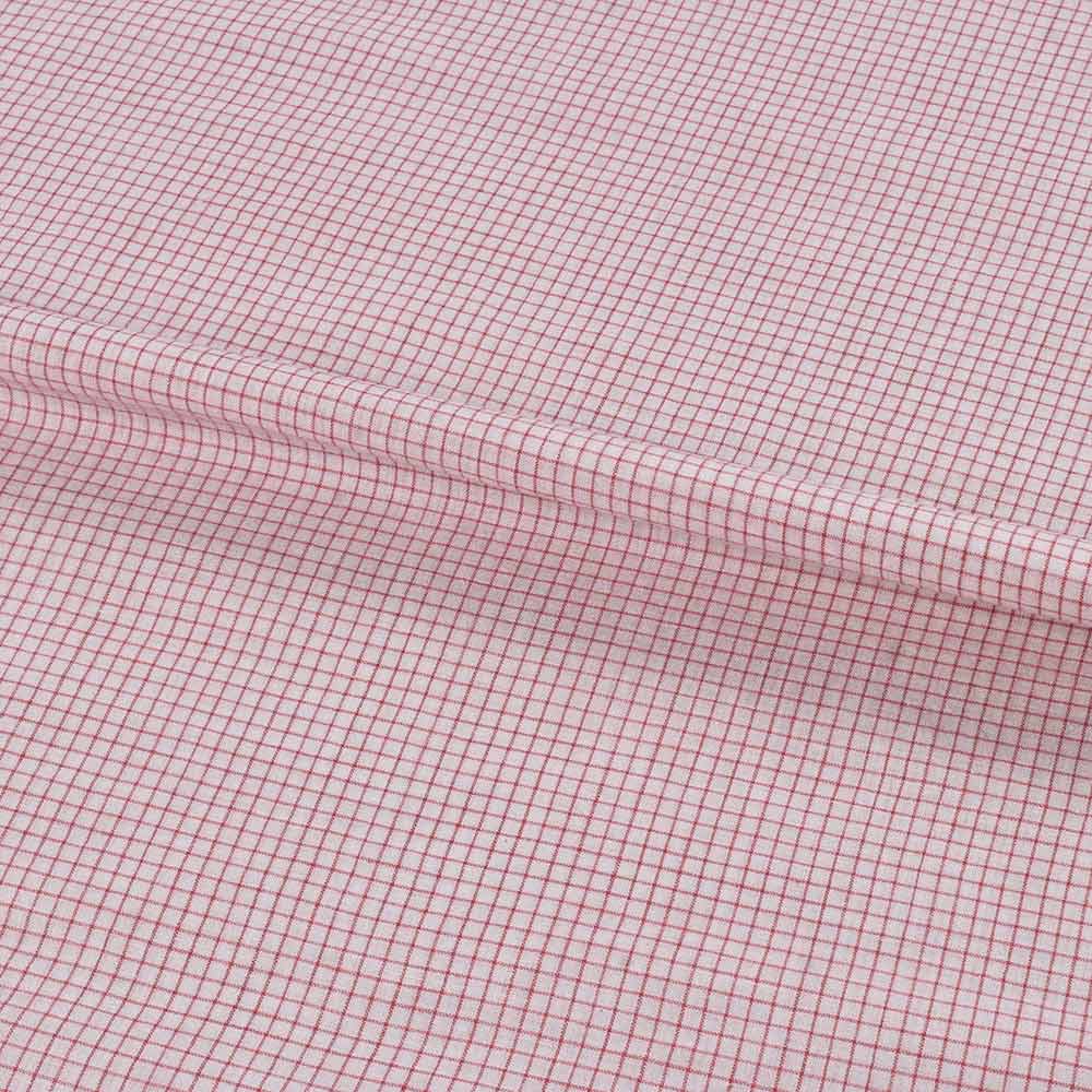 CHECK RED & WHITE PURE COTTON 58 GSM HANDWOVEN FABRIC