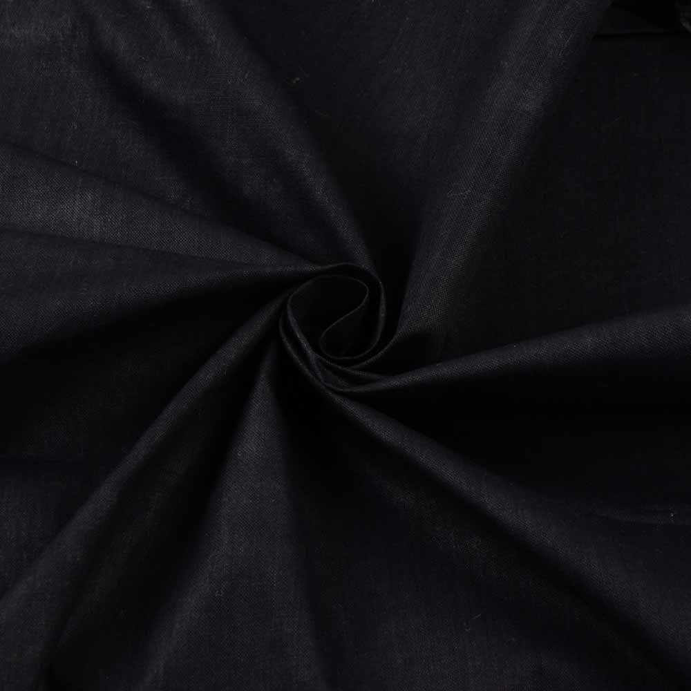 Plain Black Pure Cotton 92 GSM Handwoven Fabric