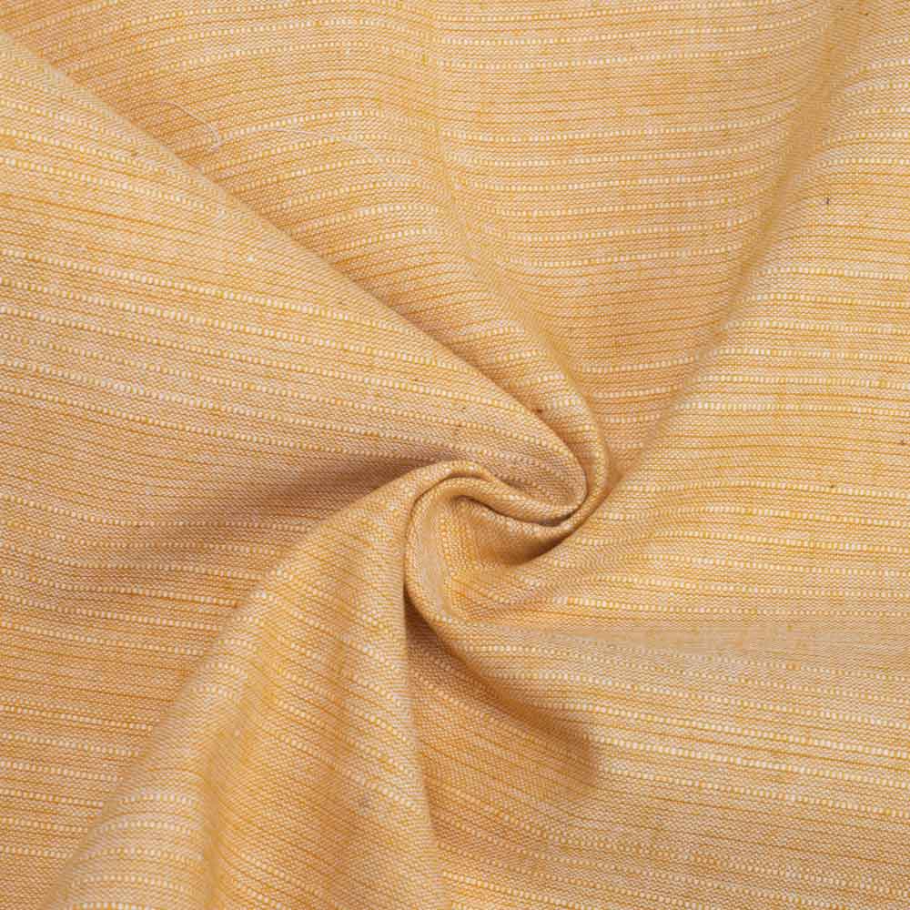 Stripe Yellow Pure Cotton 80 GSM Handwoven Fabric W18