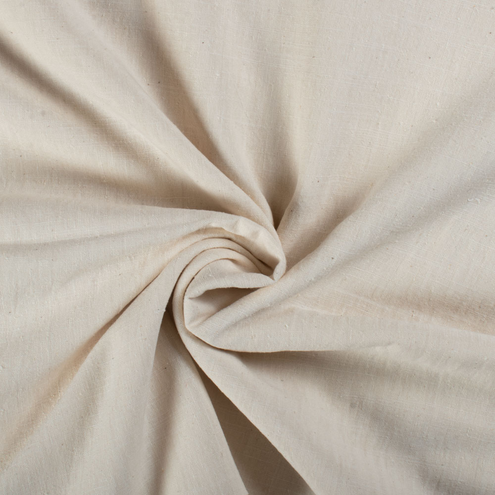 Plain White Silk & Cotton Blend 130 GSM Handwoven Fabric 44
