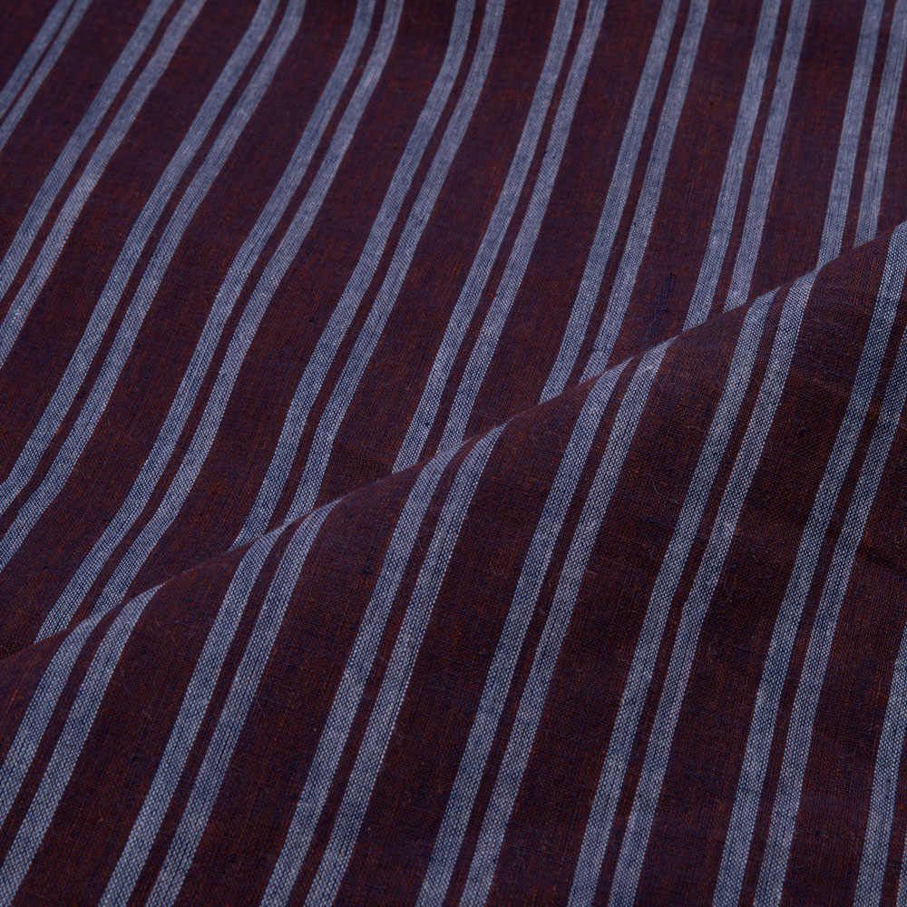 STRIPE VIOLET PURE COTTON 91 GSM HANDWOVEN FABRIC