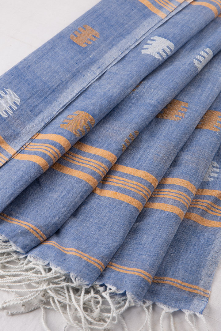 HANDWOVEN BLUE SCARF 89