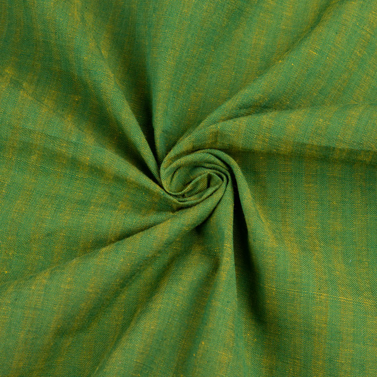 Stripe Green Pure Cotton 92 GSM Handwoven Fabric P12