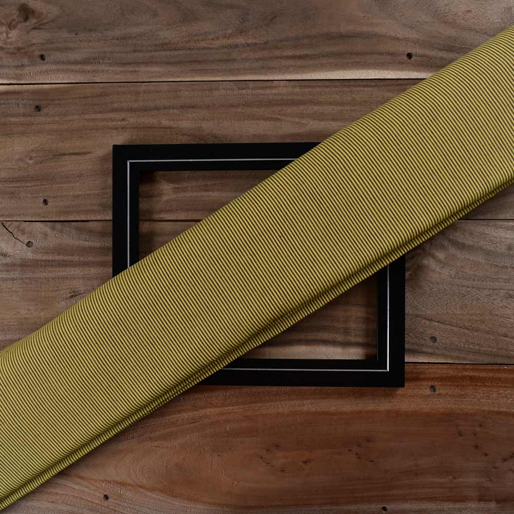 Stripe Yellow & Black Pure Cotton 98 GSM Handwoven Fabric